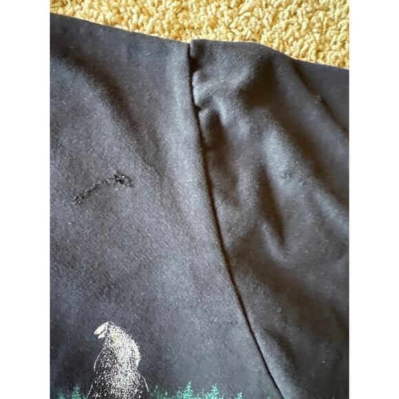 VTG Art Unlimited Sportswear USA Made Loon Black Pocketed 1/4 Button XL Crewneck - Picture 5 of 8